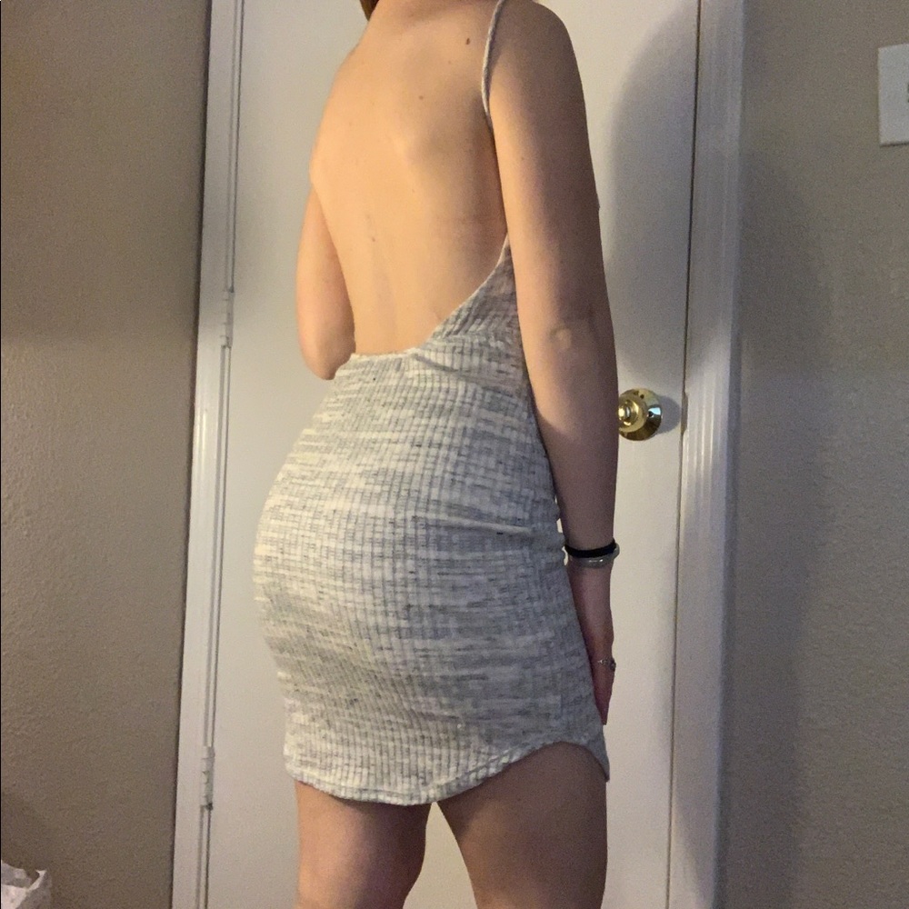Grey tank low back dress
